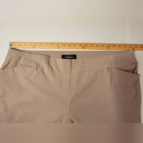 💗 PENNINGTONS Savvy Fit Capris Light Brown Size 26 Plus Size Rayon - Picture 5 of 12